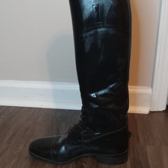 E. Vogel custom black leather field boots ladies size 7 - Picture 4 of 11